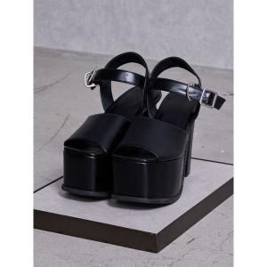 サンダル アンクルベルトチャンキーサンダル レディース