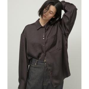 ブラウス シャツ 「LA PEAU DE GEM」2way satin wrap shirt/2wayサテンラップシャツ レディース
