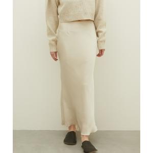 スカート 「LA PEAU DE GEM」no slit satin skirt/ノースリットサテンスカート