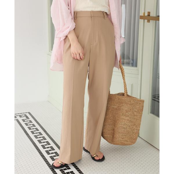 パンツ 「WEBのみ4サイズ展開/シリーズあり」リネンmixストレッチパンツ レディース