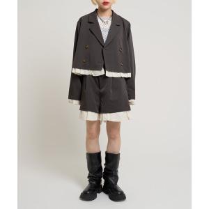 ジャケット テーラードジャケット ショートフリルジャケット レディース