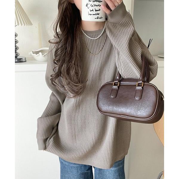 「Java」 長袖ニット X-LARGE モカ レディース