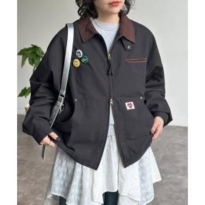 ブルゾン アウター 缶バッジ付きライトワークジャケット レディース メンズ