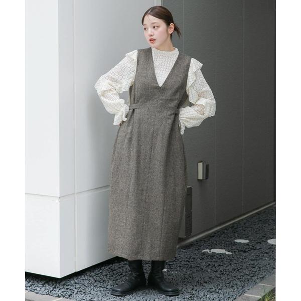 「KBF」 サロペットスカート 36 カーキ レディース