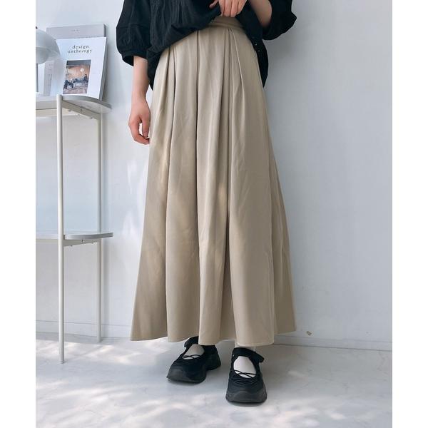 「AS KNOW AS plus」 フレアスカート FREE ベージュ レディース