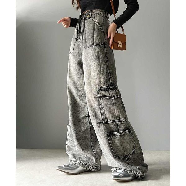 「Java」 デニムパンツ MEDIUM ブラック レディース