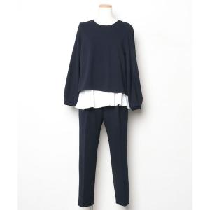 「GLOBAL WORK」 セットアップ MEDIUM ネイビー レディース