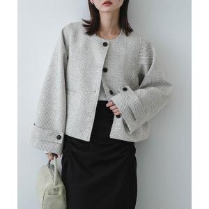 ジャケット ノーカラージャケット ツイードノーカラージャケット レディース