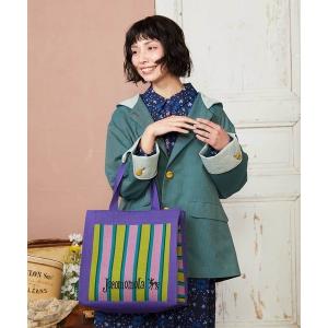 トートバッグ ストライプロゴデザイントートバッグ レディース