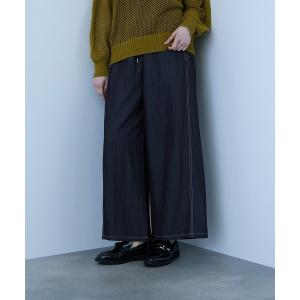 ジーンズ デニム デニムパンツ ナイロンツイルデニムイージーワイドパンツ「手洗い可能」 レディース