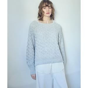 「natural by clip」7ゲージ透かしプルオーバーセット レディース