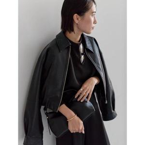 ブルゾン アウター フェイクレザークロップドブルゾン レディース