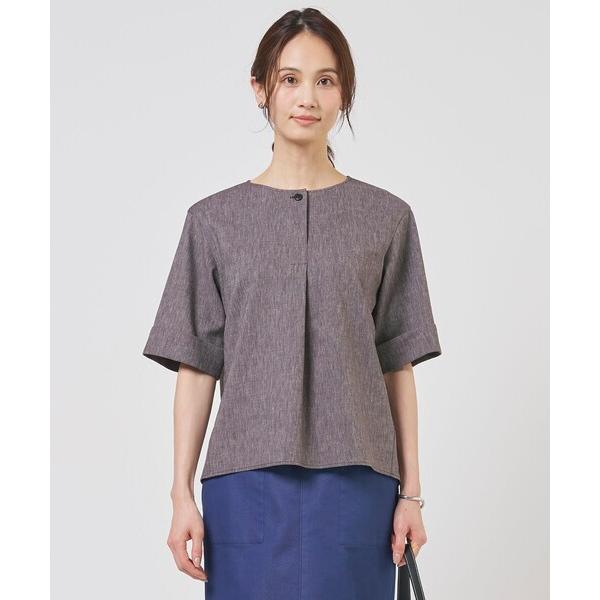 リネンシャツ ブラウス シャツ 「セット着用可」リネンバイオシャンブレー ブラウス レディース