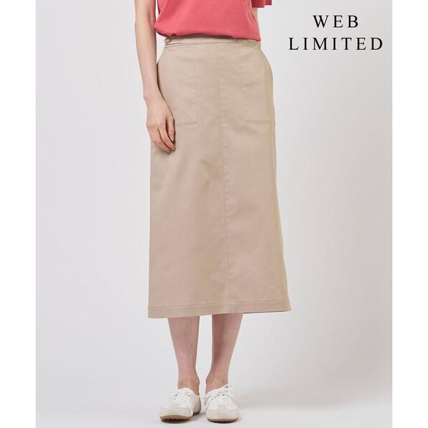 スカート 「WEB限定カラーあり」TCシャンブレーサテンST ナロー スカート