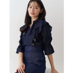 ブラウス シャツ 「セットアップ着用可」ラッフルシャツブラウス レディース