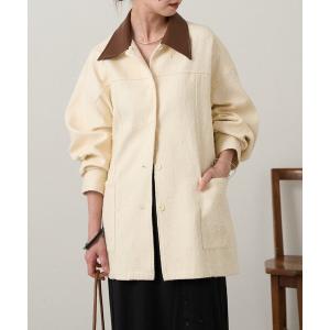 ブルゾン アウター レザー襟取り外しカバーオール レディース