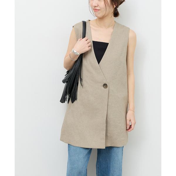 ベスト ジレ リネンライクAラインジレ レディース