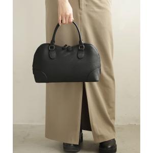 ボストンバッグ レザー調ワイドボストンバッグ レディース