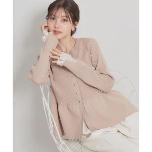 カーディガン 「大人かわいい・洗える」ペプラムニットカーディガン レディース