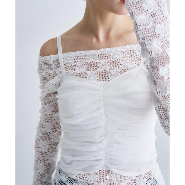 キャミソール organza shirring cami