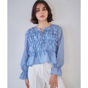 ブラウス シャツ シアーシャーリングブラウス レディース