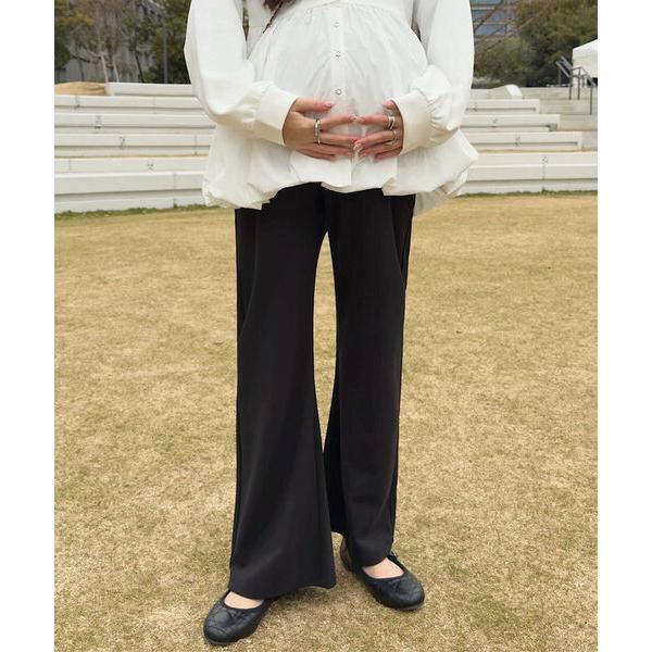 マタニティ 「 mamaレタス 」 ストレッチワイドパンツ