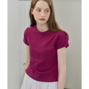 tシャツ 半袖 scallop pile puff t-shirt / スカラップパイルパフTシャツ レディース