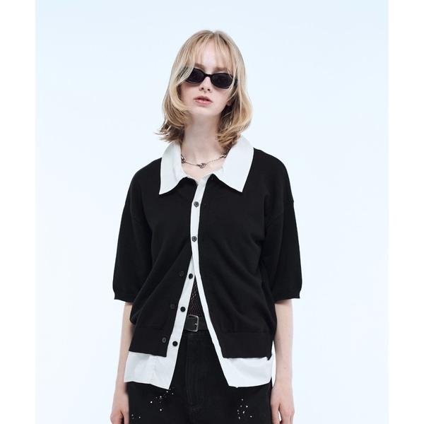 ポロシャツ Shirt layered half sleeve knit polo shirt / ...