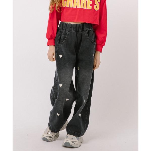 パンツ ミニハートデザインストレートデニムパンツ キッズ 子供服 女の子