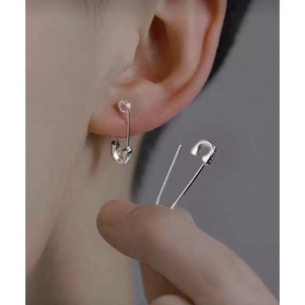 ピアス 「IZU」 安全ピンモチーフ 2wayピアス シルバー ユニセックス メンズ レディース 韓...
