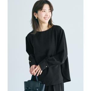 ブラウス シャツ バックゴールドジップノーカラーブラウス レディース