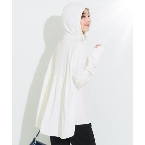 パーカー UVカットバッグギャザーパーカー レディース