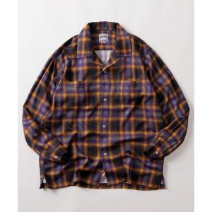 シャツ 「86」「HOUSTON/ヒューストン」オンブレチェック オープンカラーシャツ アメカジ メンズ レディース