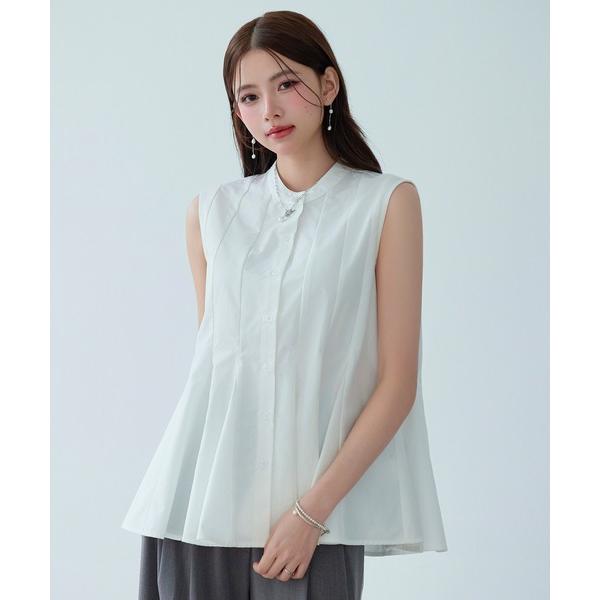 ブラウス シャツ 「2026SS新作」レーディス バンドカラー 三角マチ フレア 体型カバー シャツ...