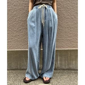 ワイドパンツ ジーンズ デニム デニムパンツ 接触冷感テンセルデニムイージーパンツ レディース