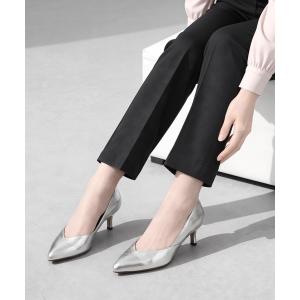 パンプス 入学式 ポインテッドトゥ Vカット 切り替えパンプス (5.0cmヒール)