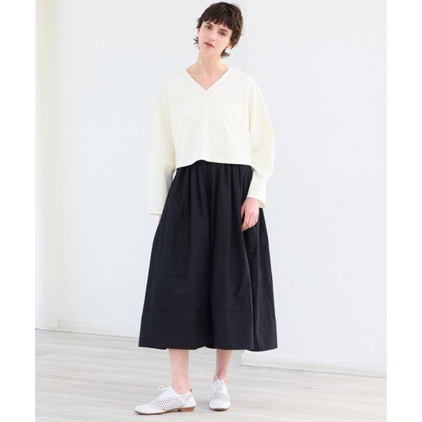 ワンピース 入学式 「洗える」ニット×タフタコンビワンピース