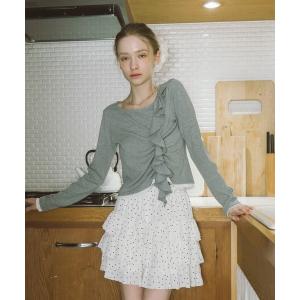 tシャツ フリルドロストカットＴＯＰＳ レディース