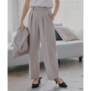 ワイドパンツ パンツ 小さいサイズ　麻調インタックワイドパンツ　低身長さん・小柄女性 レディース
