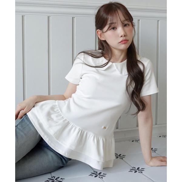 tシャツ 「by muni:r LOGO」カラーフリルペプラムTシャツ/2026 SS COLLEC...