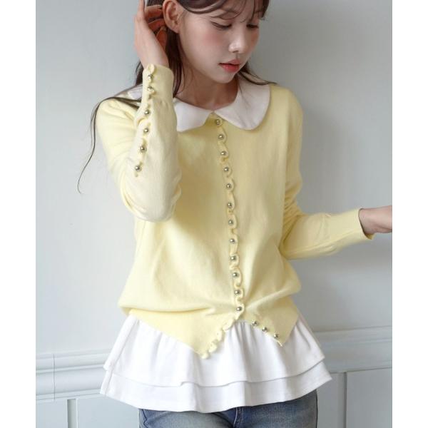 tシャツ 「選べる6色・着用動画あり」パールボタンウェーブニットカーディガン/2026 SS COL...