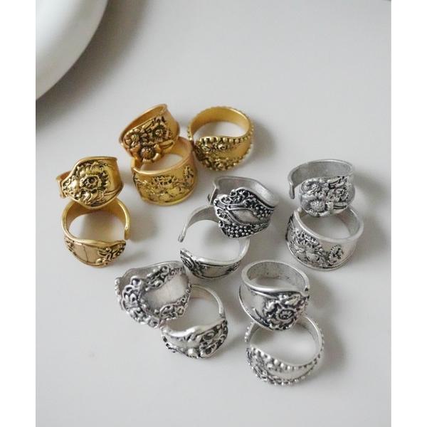 指輪 リング 「 Port / ポート 」 エングレイブ リングセット / ヴィンテージ調カービング...