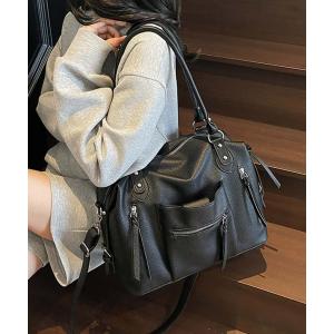 ボストンバッグ 大容量2WAY　スクエアボストンバッグ/ショルダーバッグ レディース メンズ