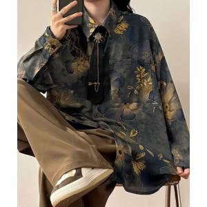 ブラウス シャツ 「CANVAS＋」花柄プリントシャツ レディース メンズ