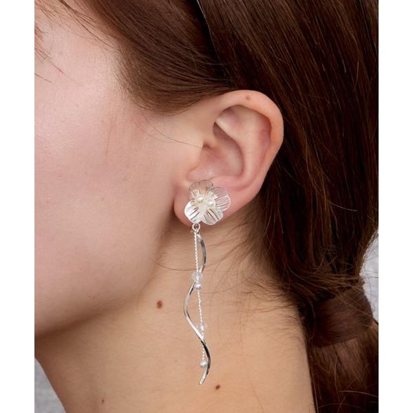 イヤリング 透かしフラワーロングイヤリング レディース