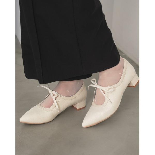 パンプス 3cmヒール クラッシック リボン パンプス