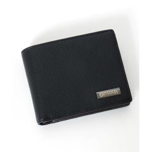 財布 OUTDOOR PRODUCTS/アウトドアプロダクツ ロゴプレート フェイクレザー 二つ折り財布 ウォレット メンズ レディース