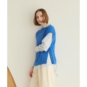 ブラウス シャツ リバティプリントフリルブラウス レディース