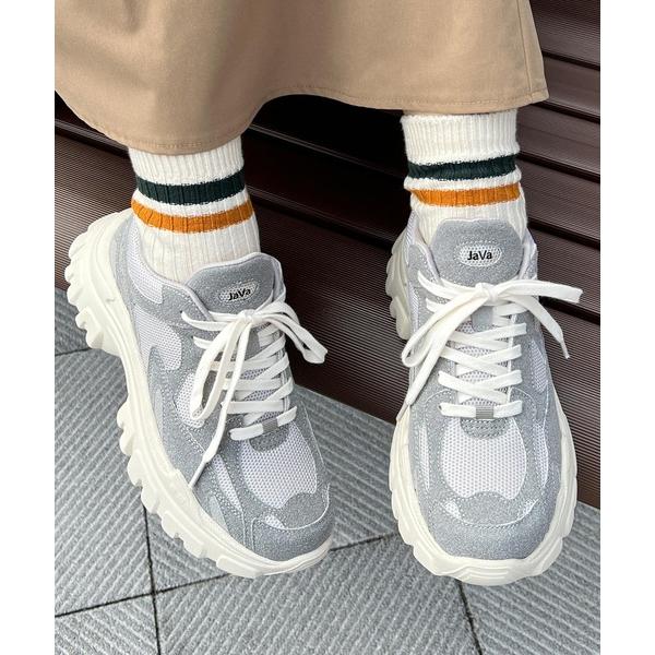 「Java」 ローカットスニーカー LARGE グレー レディース