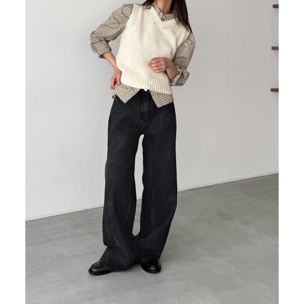 「CANAL JEAN」 「o.v.r」デニムパンツ MEDIUM ブラック レディース